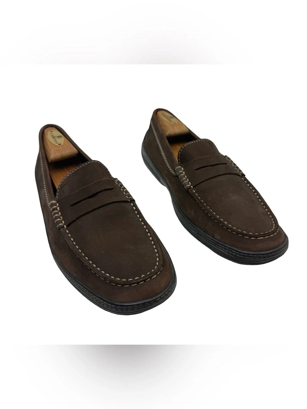 TODS Loafers Mens 9 Brown Soles Casual Slip-On Driving Penny Loafers Leather